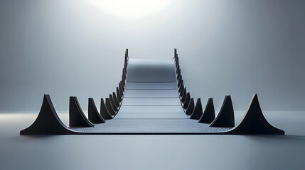 Aufkleber - A long, asphalted road with upward arrows symbolizing growth, development, and the journey to success, ideal for themes of progress, ambition, and continuous improvement