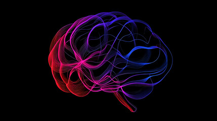 Poster - A spark of inspiration: continuous line brain icon