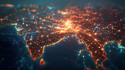 Aufkleber - A vibrant digital network representing indiaï؟½s progress in connectivity and sustainable technological advancements