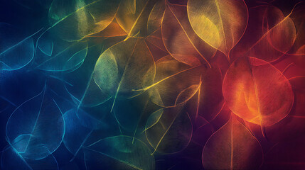 Poster - Abstract background with outline leaves