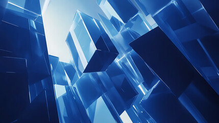 Poster - Abstract blue square element shape background