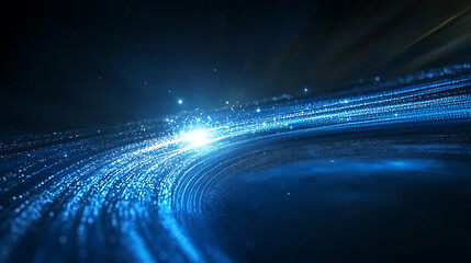 Fototapete - Abstract blue technology background with binary code 1 and 0