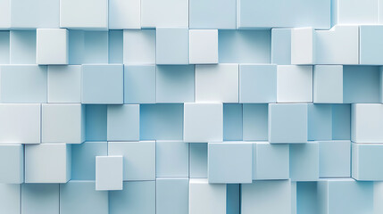 Leinwandbilder - Abstract blue white geometric square pattern boxes overlapping background