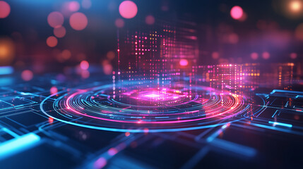 Aufkleber - Abstract circuit board futuristic technology processing background