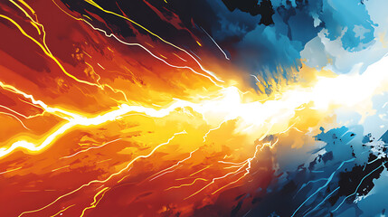 Poster - Abstract comic background featuring a thunder flash