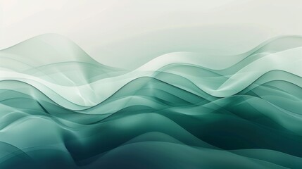 Wall Mural - gradient of soft blues and greens with flowing abstract shapes 