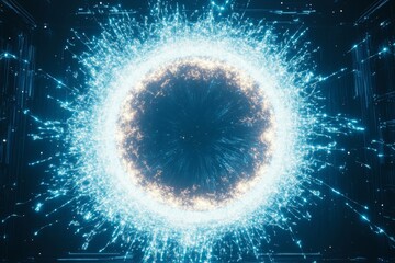 Wall Mural - a radiant galaxy energy tunnel against a cosmic backdrop