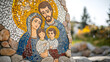 © Bi - The image of the Holy Family, Jesus, Mary and Joseph in the form of a mosaic