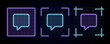 © mariposo - Chat comment icon illustration, cyber neon visual, glowing border grid vector.