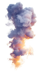 Poster - Realistic colorful smoke explosion rising with transparent background, perfect for visual effects and motion design