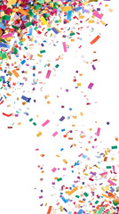 Poster - Vibrantly colored confetti cascading on a clear backdrop, setting the stage for lively celebrations and party-themed designs