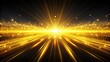 © Udomner - Yellow speed lines and particles emanating from lights in a blank spot on a black background. rendering