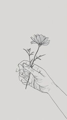 Poster - A Hand Gently Holding a Delicate Flower