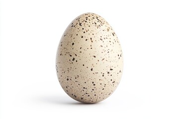 Wall Mural - Speckled egg on white background