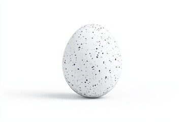 Wall Mural - Speckled egg on white background with minimalist design