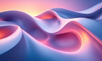 Leinwandbilder - Minimalist Abstract Sculpture Smooth Curves Gradient Lighting Deep Blues Purples 3D Render
