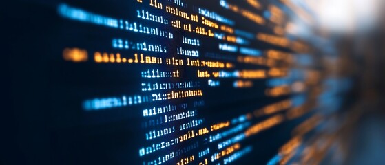 Close-up of computer code on a screen.