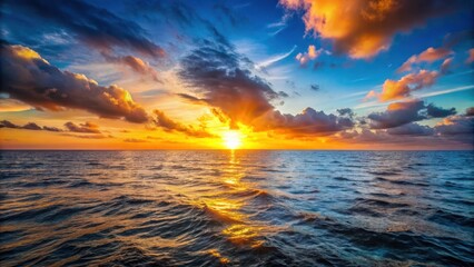 Wall Mural - of a picturesque sunset horizon at sea , sunset, horizon, sea,nature, beauty, colorful, sky, ocean, water, tropical, background