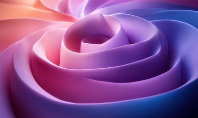 Aufkleber - Abstract 3D Spiral Shapes Geometric Design with Purple and Blue Gradients Minimalist Wallpaper
