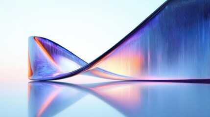 Wall Mural - Futuristic Abstract Glass Design with Pastel Colors and Smooth Gradients in Minimalist Style