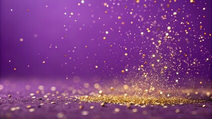 Wall Mural - Purple abstract background with golden particles, horizontal composition , purple, abstract, background, golden, particles