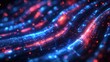 © btiger - Futuristic Cybernetic Landscape Glowing Data Cables Information Transfer Background