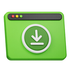 download from website 3d icon isolated on the transparent background
