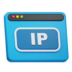 ip website 3d icon isolated on the transparent background
