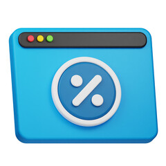 website discount 3d icon isolated on the transparent background