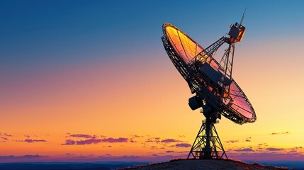 Poster - Transmitting satellite signals uplink station location technology infrastructure outdoor environment satellite communication concept for enhanced connectivity
