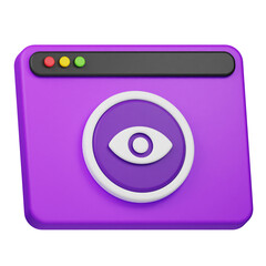 website viewer 3d icon isolated on the transparent background