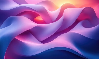 Poster - Abstract Geometric Shapes in Neon Lighting with Gradient Colors
