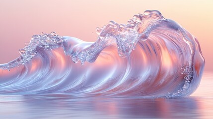 Leinwandbilder - Iridescent Wave Abstract Design with Fluidity and Elegance in a Minimalist Style