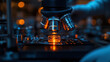© Lightflow Vision  - Close up of microscope analyzing glowing sample in laboratory setting