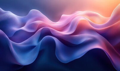 Poster - Futuristic Abstract Design Smooth Shapes Gradient Blue Purple 3D Render