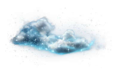 Wall Mural - png cloud with a sparkle night space sky.