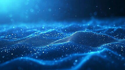 Abstract blue technology background with geometric patterns and digital elements for business and science concepts