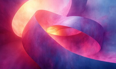 Leinwandbilder - Vibrant Surreal Geometric Shapes 3D Render Abstract Background