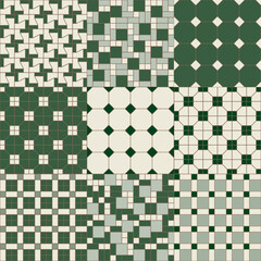 Nanyang Traditional Kopitiam Tiles Seamless Pattern