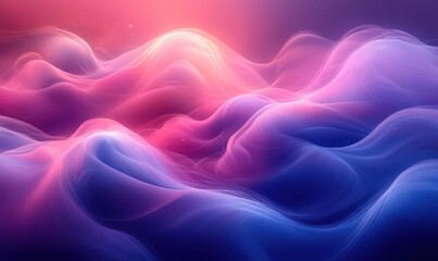 Leinwandbilder - Abstract Digital Art with Smooth Curves and Gradients in Blue and Purple Tones