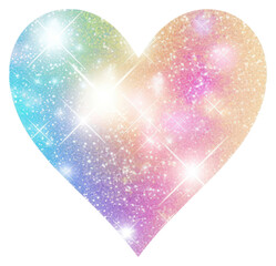 Canvas Print - PNG Heart icon glitter shape night.