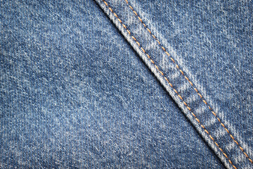 seam of blue denim texture background, jean fashion style