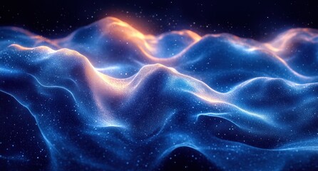 Aufkleber - Translucent Blue Wave Patterns Fluid Motion Light Background Design 3D Render