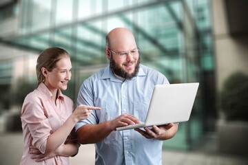 Poster - Business people working together at office in workplace