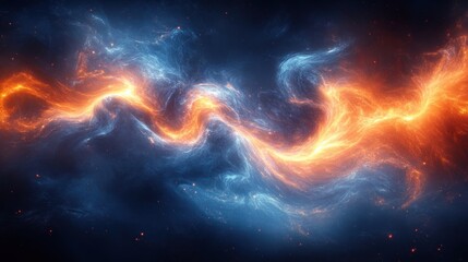 Aufkleber - Swirling Flames and Energy Waves Abstract Background