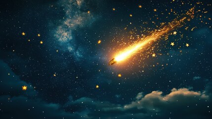 Wall Mural - christmas lamp and shooting star backgroundchristmas lamp and shooting star background
