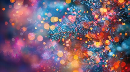 Wall Mural - macro christmas tree background