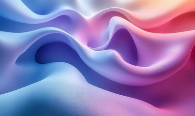 Poster - Futuristic Abstract Design with Flowing Shapes in Blue and Purple Gradients
