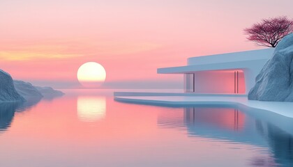 Aufkleber - Minimalist White Gradient Background Design Concept Abstract Art Serenity Calm Clean Elegance