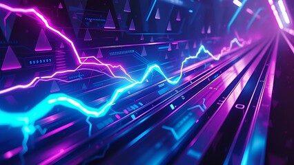 Technology background with fiber optics, glowing spots, and digital elements